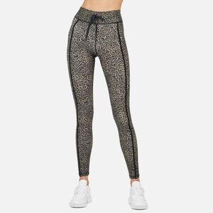 The Upside Women 6 Leopard Athletic Leggings Pull On Drawstring